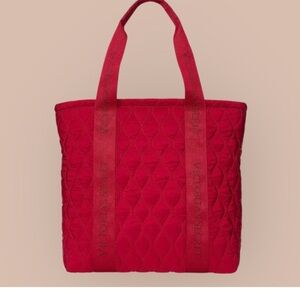 NWT Victorias Secret Quilted Carryall Tote Bag Red